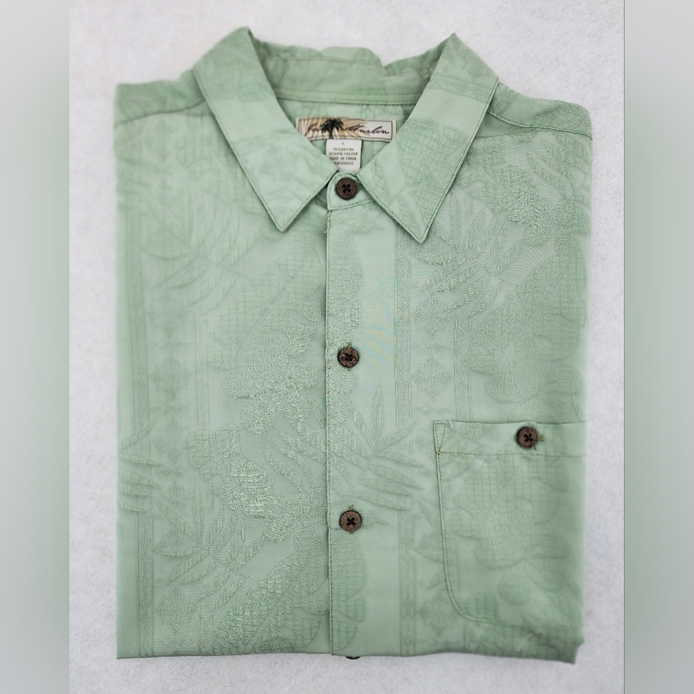 Joe Marlin Tropical Button Down Collared Shirt Men's Size Large Vacation Shirt